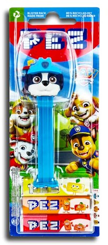 1 x PEZ Paw Patrol Spender Rex mit 2 Päckchen fruchtig süßen Bonbons 17g