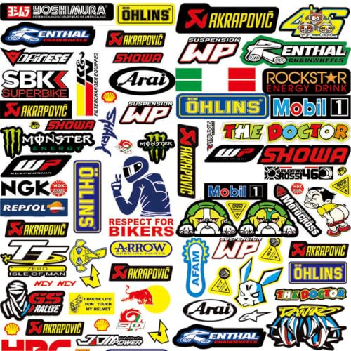 3 Stück Motorrad Aufklebe Auto Tuning Aufkleber Motorsport Motorradhelm | Aufkleber Set Sponsoren Aufkleber Geeignet Für Motorrad Skateboard Auto Rollerhelm und Motocross Aufkleber(B)