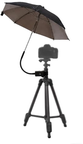 50cm Camera Tripod Umbrella with Universal Clamp | Iron frame, polyester cover, 7–27mm fit, adjustable shade for outdoor photography, vlogging and travel