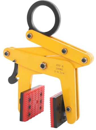 Pinza per bordi, 390 kg, pinza di sollevamento, pinza per pietra, supporto per pietra, apertura regolabile 30 – 85 mm (giallo)