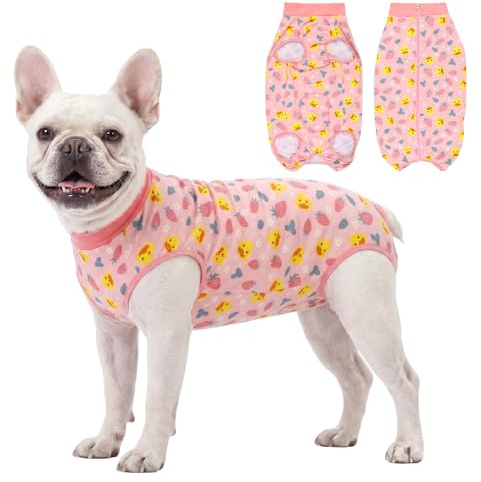 FEimaX Dog Surgery Recovery Suit, Anti-Licking Soft Dog Surgical Recovery Suit Female Male, Pet Zip Post-Op Bodysuit Abdominal Wounds Protector Cone E-Collar Alternative for Medium Large Dogs