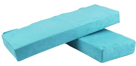 Fiocias Cojín Bolster Almohada de Soporte para Piernas Y Espalda Bloque Ergonómico con Funda Extraíble Suave Ideal para Práctica Cama Sofá, Azul