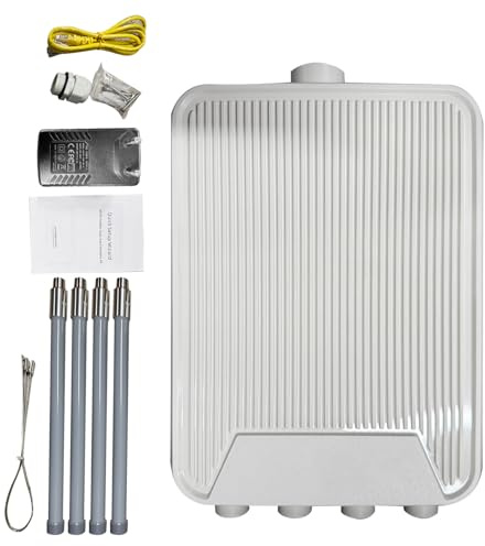 TIKATARER Router WiFi modalità R5 3000M, Router 4 Antenne Dual Band 7dBi Ad Alto Guadagno, Internet Wireless PoE con Copertura Migliorata, Ideale per Interni, Esterni, Fattorie e Tenute (Spina