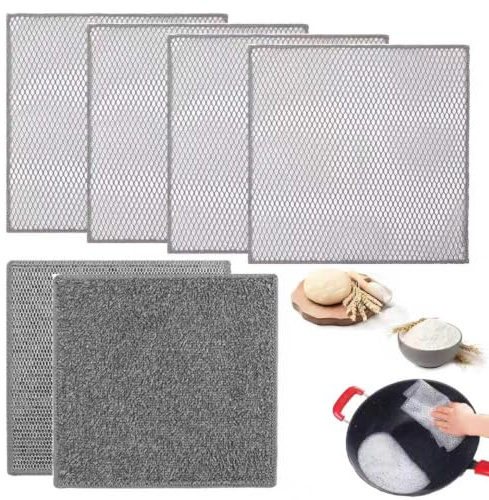 ZMaglorian Estropajos Estropajo Aluminio Cocina Paños de Cocina Acero Inoxidable Trapos Cobre Nanas Esponja INOX Bayetas Maya – Doble Capa 20x20 cm Antigrasa