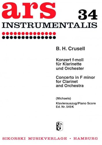 Konzert: für Klarinette und Orchester. op. 5. Klarinette, Orchester. Klavierauszug.