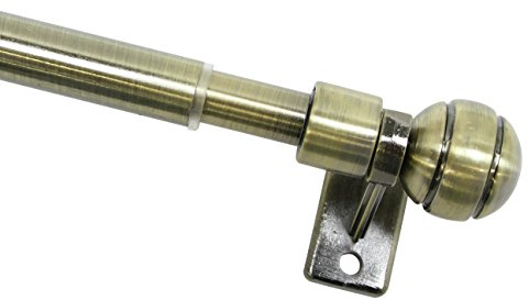GARDINIA Barra para cortinas café Meran, Incl. 2 soportes y material de fijación para atornillar, Extensible, Diámetro 8/10 mm, Longitud 80-140 cm, Bronce antiguo