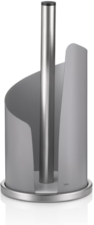 kela Portarotolo da cucinain piedi, per rotoli spessi, portarotolo da cucina alto 32 cm, STELLA, acciaio inossidabile/metallo grigio