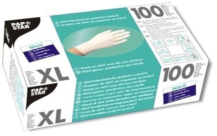 Papstar Gant en Nitrile, Schweif XL, blanko, Nicht pudrig