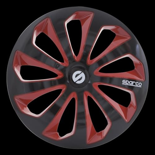 SPARCO SPC1473BKRD Enjoliveur Sicilia, Noir/Rouge, Set de 4, 14