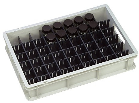 neoLab Polypropylen Transportwanne, Grau, 60l Kapazität, 600mm x 400mm x 320mm