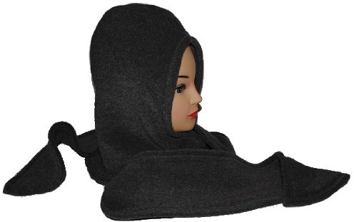 alles-meine.de GmbH grau Uni Kapuzenschal einfarbig Fleece Schal Schalmütze Fleece Kapuze Langer