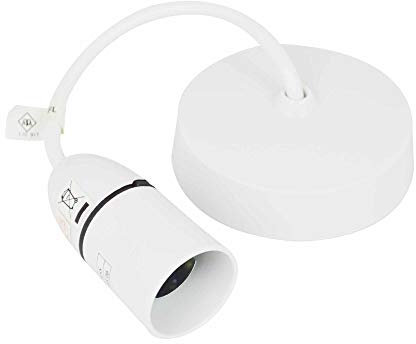 Status 6-Inch Ceiling Pendant Light Fitting, White Bayonet-Cap B22 Lamp Holder with Adjustable 150 mm Drop for Kitchen Bedroom Hall, Easy-Fit DIY Kit (S6INCPB6)