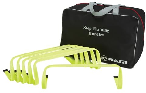 Ram Rugby Agility Ostacoli con borsa per il trasporto, 15 cm, 23 cm, 30 cm, essenziali per allenamento di velocità e agilità, set da 6 (stesse dimensioni)