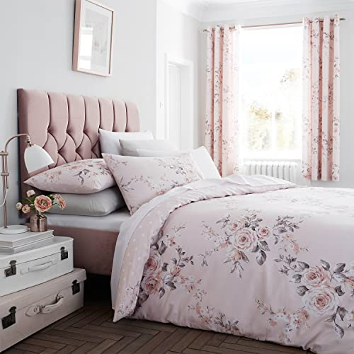 Catherine Lansfield Canterbury Easy Care King Duvet Set Blush Pink
