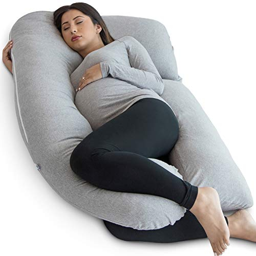 PharMeDoc Schwangerschaftskissen Mit Jersey-Bezug, U-Förmiges Ganzkörperkissen Pregnancy Pillow with Jersey Cover, U Shaped Full Body Pillow