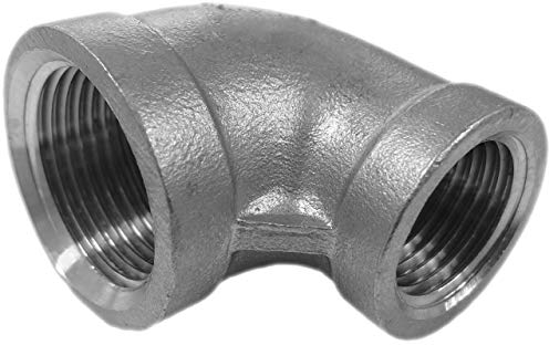 Reduzier Winkel 90° Grad aus V4A Edelstahl 1 x 3/4 Zoll IG x IG reduziert Innengewinde Innendurchmesser 30 x 24 mm Gewinde Fitting Trinkwasser geeignet Bogen L Stück