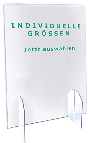 Trofecto Spuckschutz ohne Durchreiche aus Acrylglas PETG | Thekenaufsatz - Acrylglas Platte - Typ 5 (100x80cm, Stärke 5mm)