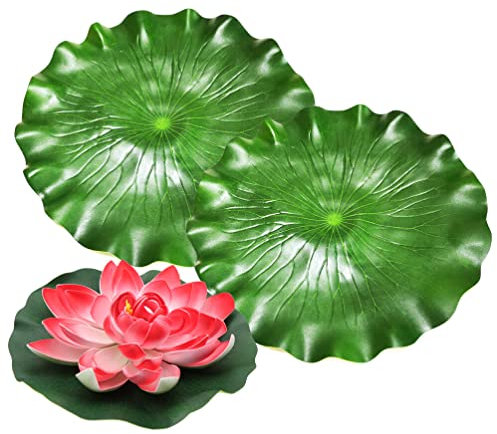 Cabilock 3stücke Künstliche Lotusblume Und Teiliges Für Teich Und Pooldekoration Realistische Schwimmende Pflanzen Aus Hochwertigem Für Garten Und Aquarien