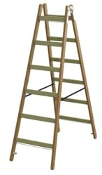 PHSPSL26 Holz-Sprossen-Stehleiter 2x6 PROTEC.Class PHSPSL26