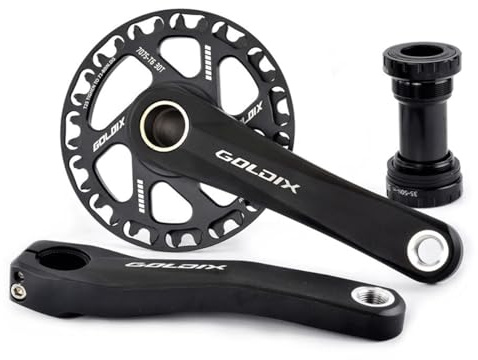 KANGXYSQ 110/127/140/150/155/160 Mm MTB Kurbelgarnitur Fahrrad Hohler Einteiler Kurbelarm Set 28/30/32/34/36T Kettenblatt Tretlager(28T,150mm)