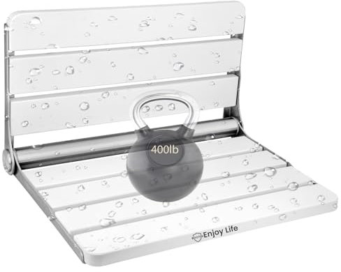 18 Folding Shower Seat Wall Mounted,Fold Down Shower Bench for Small Shower Space, Home Care Wood Stool for Inside Shower