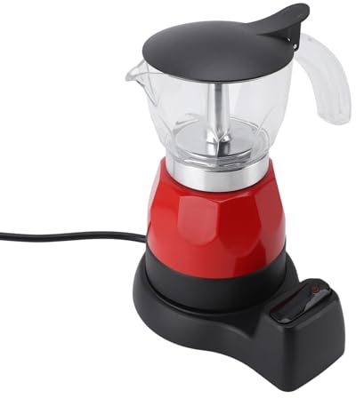 Cafetera Italiana, 150ml 3 Tazas Aluminio Cafetera Cafetera Espresso Eléctrica Cafetera Expreso Moka Eléctrica Olla Eléctrica para Moca con Diseño a Prueba de Goteo para Casa