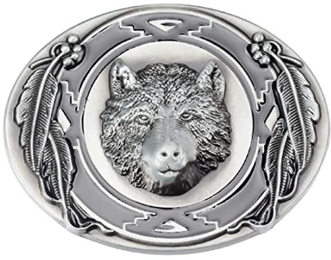 Longcreek Bären-Gürtelschnalle für Herren, Nordische Wikinger-Bärenkopf-Gürtelschnalle, Punk Bär Tier Oval Gürtelschnalle, Jahrgang Blattbär Western Cowboy Gürtelschnalle, Punk Rock Gürtelschnalle