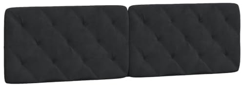 vidaXL Kopfteil-Kissen Schwarz 180 cm Samt