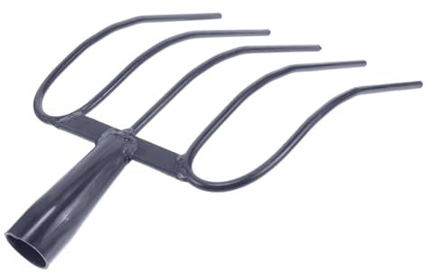 POPETPOP Horquilla De Mano para Estiércol Multifuncional De Hierro Resistente Horca Agrícola Versátil para Recogida Campos y Áreas De Césped