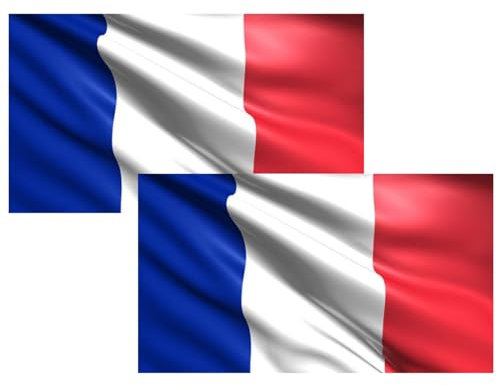 Super Mundo - 2 Bandera Francia grande para Exterior y Interior 60x90cm, 2 banderas nacionales Francia (60x90cm)