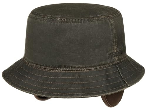 Stetson Bucket Hut Vintage Look Stoffhut mit Ohrenschutz UV-Schutz 80 Herren Herbst Winter braun L (58-59 cm)