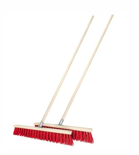 2 Stück Straßenbesen 50 cm mit Stiel 150 cm Holz draußen Gartenbesen Industriebesen Robuster Outdoor Besen mit Stabilen Borsten für Hof Garten und Gehwege (50cm + Stiel 150cm)