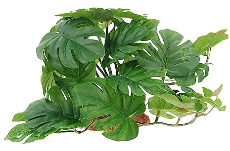 VILLFUL Plante Artificielle Verte Décor Facile à Installer en Résine Plastique pour Terrarium de Reptile pour Terrariums et Aquariums d'animaux
