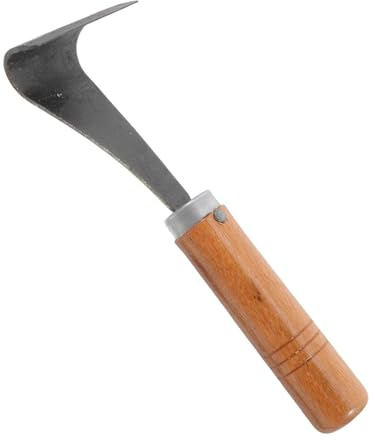 MOTHNUR Herramienta Metálica para Descortezar Árboles De Jardín, Raspador De Corteza Ergonómico Mango De Madera, Equipo De Jardinería Resistente Eliminación De Corteza