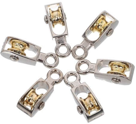 ARTSEWPLY 6 Stück Teiliges Mini Metall Einzelner Fester Flaschenzug aus Zinklegierung für Physikunterricht Schulprojekte DIY Modellbau Robuste Kleine Umlenkrolle für Laborexperimente