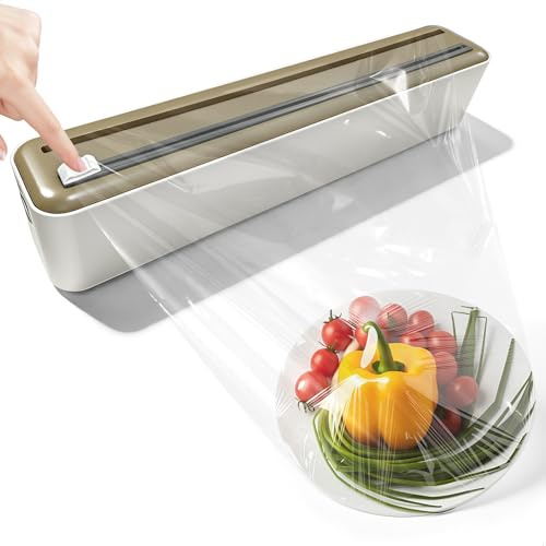 Frischhaltefolienspender, Alufolienspender und Frischhalte, Folienspender Geeignet für Rollen Mit Einer Länge von Weniger Als 30 Cm und Einem Durchmesser von Weniger Als 5 Cm, Saugnapfmodell,Braun