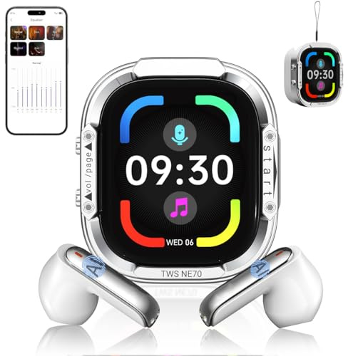 NE70 Earbuds, 2026 New AI Translation Earbuds in Real Time, Language Translator Headphones with LCD Touch Screen Audifonos Traductores Inglés Español Support 165 Languages for Travel Business - White
