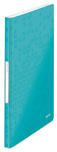 Leitz WOW Sichtbuch in A4 Format, 10er Pack, Mit je 40 Klarsichthüllen für 80 Blatt, Eisblau, WOW, 46320051