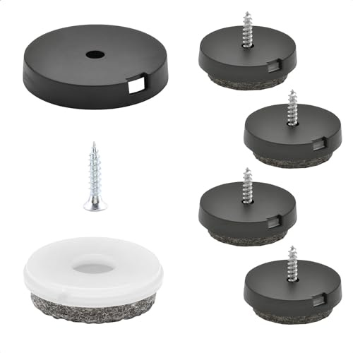 Wagner QuickClick® Filzgleiter Möbelgleiter Stuhlgleiter 4er-Set zum Anschrauben - 4X Basis+Schraube+Gleiteinsatz austauschbar - Wollfilz Ultrasoft - Durchmesser Ø 30 mm - Made in DE - 15808600