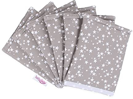 babybay Nestchen Ultrafresh Piqué passend für Modell Original, taupe Sterne weiß