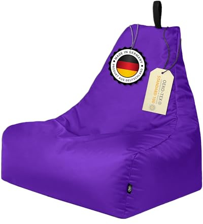 PATCH HOME Patchhome Lounge Chair XXL Gamer Armchair Bean Bag Seat Cushion Suitable for Indoor and Outdoor Use Ready Filled XXL - Purple - Available in 2 Sizes and 25 Colours