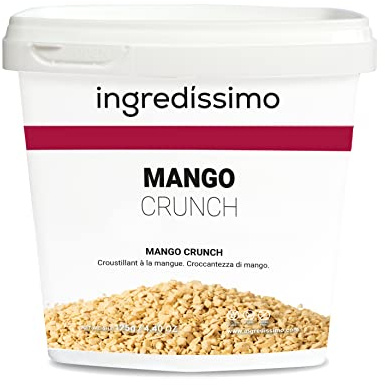 INGREDISSIMO - Mango Liofilizada Crunch, Fruta Seca Troceada (2-5mm), Producto sin Gluten y sin Azúcar Añadido, Snack Saludable y Crujiente de Color Amarillo Anaranjado, para Platos y Recetas - 200 g | Trozos crujientes 2-5 mm, decoración y topping, uso alimentario, profesionales y aficionados, sin azúcar añadido