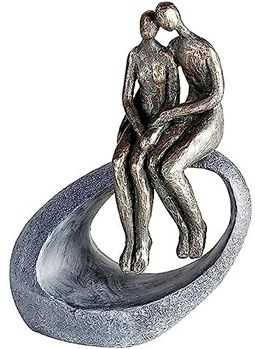 Casablanca modernes Design - Escultura - Figura Decorativa - Momento - Parejas - Poli - Color Bronceado - 27 x 19 cm