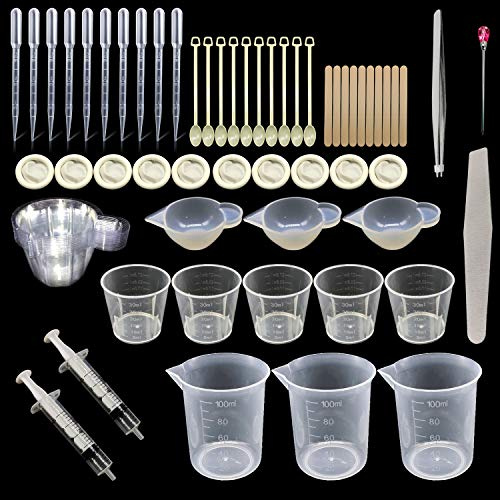 Woohome 66 Stück Silikonform Gießform Resin Form Schmuck Werkzeug, Silikon Schmucksache Herstellungs Werkzeug Kompatibel mit Silikon Form, Schmucksachen DIY