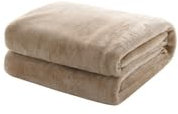 Mixibaby Kuscheldecke Flauschige extra weich & warm Wohndecke Flanell Fleecedecke, Falten beständig/Anti-verfärben als Sofadecke oder Bettüberwurf, Größe:240 cm x 270 cm, Farbe:Beige