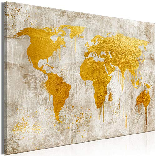 murando - Wandbilder XXL Weltkarte 120x80 cm 1 tlg - Wand Deko Vlies Leinwand Bilder Groß Wanddeko Wohnzimmer Schlafzimmer Kunstdrucke - Kontinente Landkarte World Map Abstrakt