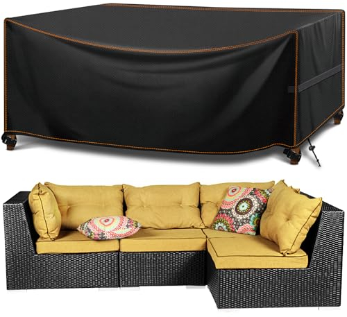 MUPAS Gartenmöbel Abdeckung Wasserdicht Winddicht Schwerlast 420D Oxford Gewebe Verbessertes Abdeckplane Gartenmöbel für Outdoor-Sofa Gartentische, Stühle und Möbelsets 242 x162 x100cm