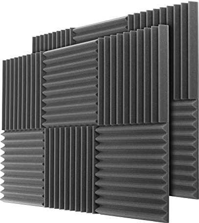 ACOUSPANEL Schaumstoffplatte Akustikschaumstoff 12 Akustik Panel 30x30x3cm Schall Schaumstoff Wandplatten nicht Vakuum-komprimiert Anthrazit-Grau