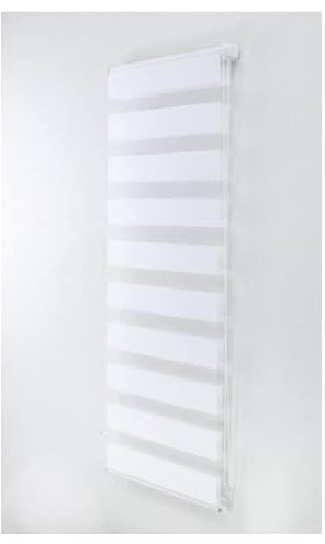 114cm x 165cm - White Curtians - Zebra/Vision Blinds - Double layer Fabric Roller shades - Day and Night Blind for Windows and Doors