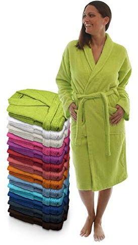 LEBENGOOD Badrock dam 100% bomull OEKO-TEX, amerikansk lockhandduk 450 gsm, ungdomsbadrockar, dusch, pool, badrock, unisex, Pistagegrön, S